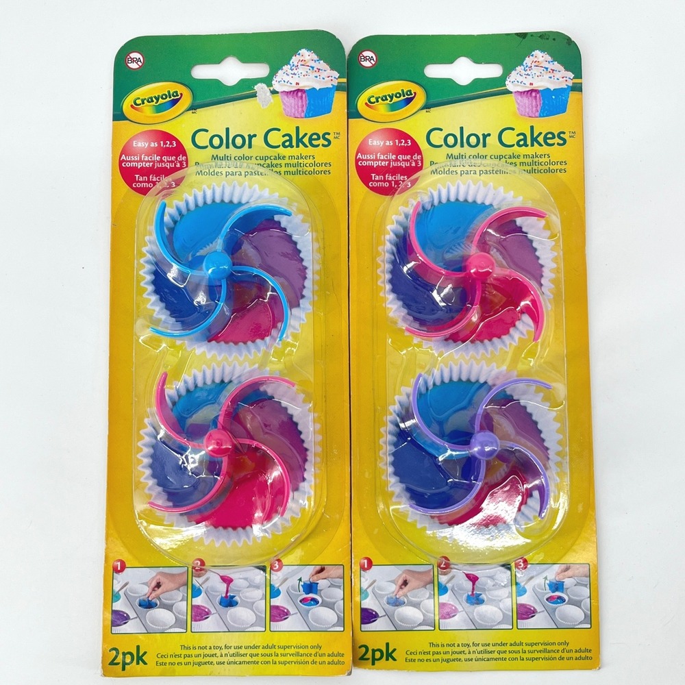 Crayola Color Cakes Multi Color Cupcake Makers Baking Tool - Lot of 2